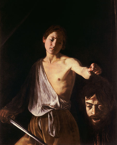 Caravaggio, c. 1609. David con la cabeza de Goliat. 